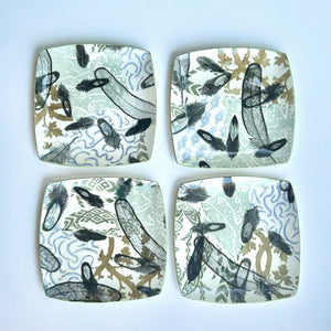 Feather Collage Plates