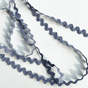 Navy & White Rickrack Ribbon