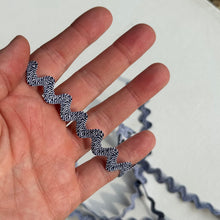Load image into Gallery viewer, Navy &amp; White Rickrack Ribbon
