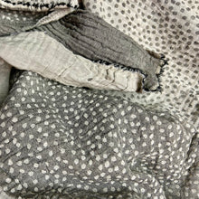 Load image into Gallery viewer, French cotton scarf - gray dots
